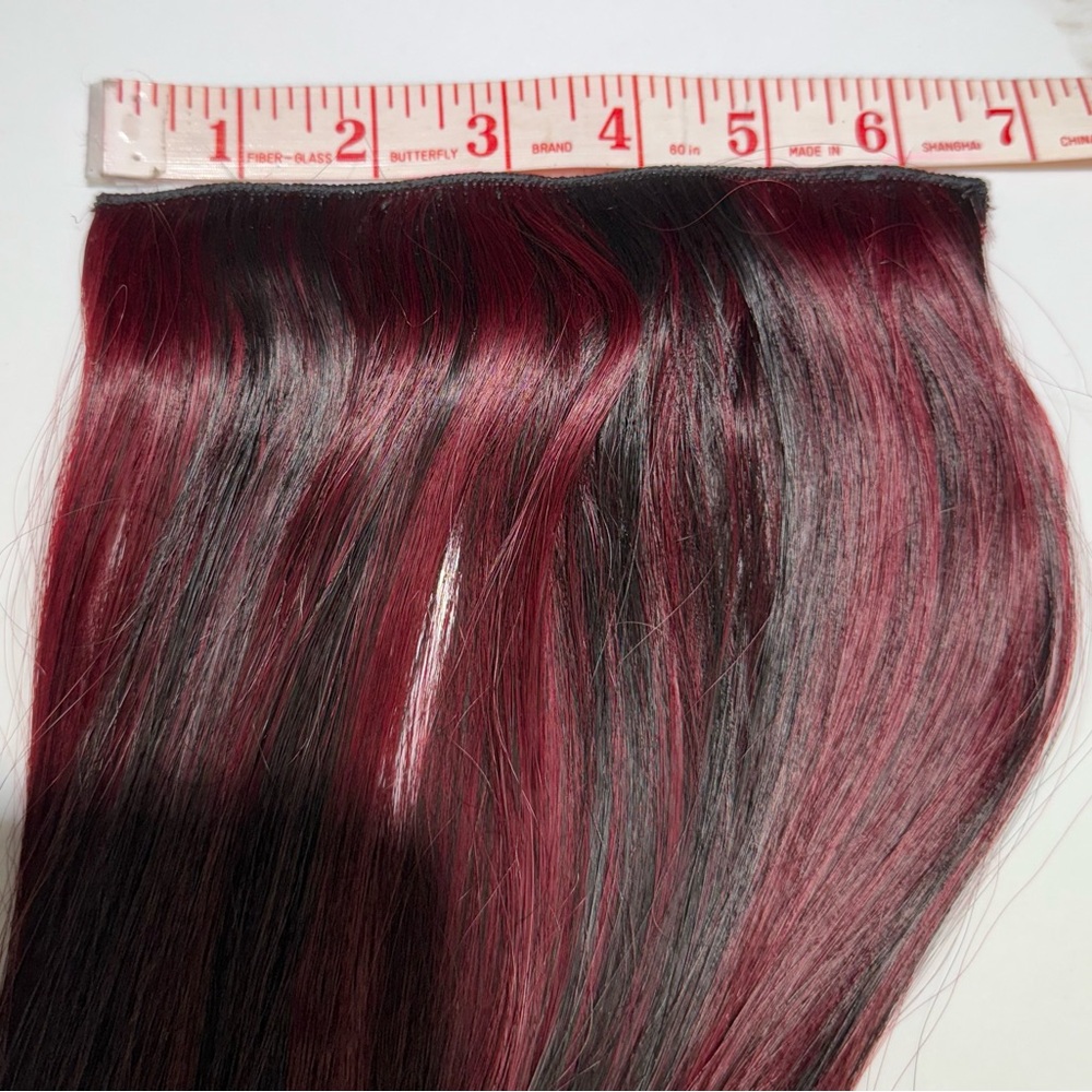 HAIR, 22” Straight Clip-in Extensions, 4 pieces, Burgundy/Black/Wine/Dark Red